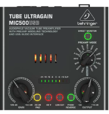 Behringer MIC500USB Микрофонный/инструментальный предусилитель, USB-интерфейс