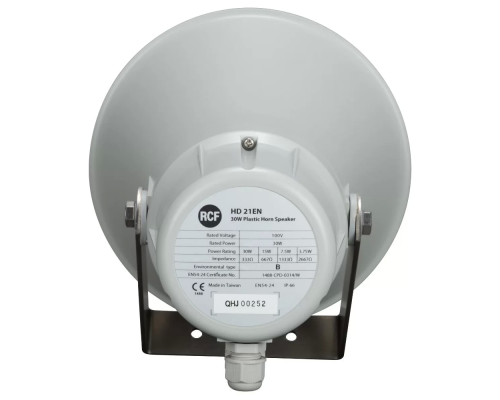 RCF HD 21EN Рупорный громкоговоритель, 2,75/7,5/15/30 Вт., EN54, IP66