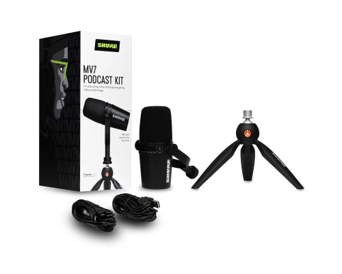 Shure MV7 Podcast kit Микрофон для подкастов + стойка